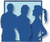Three people standing together