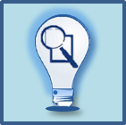 Lightbulb with magnifying glass