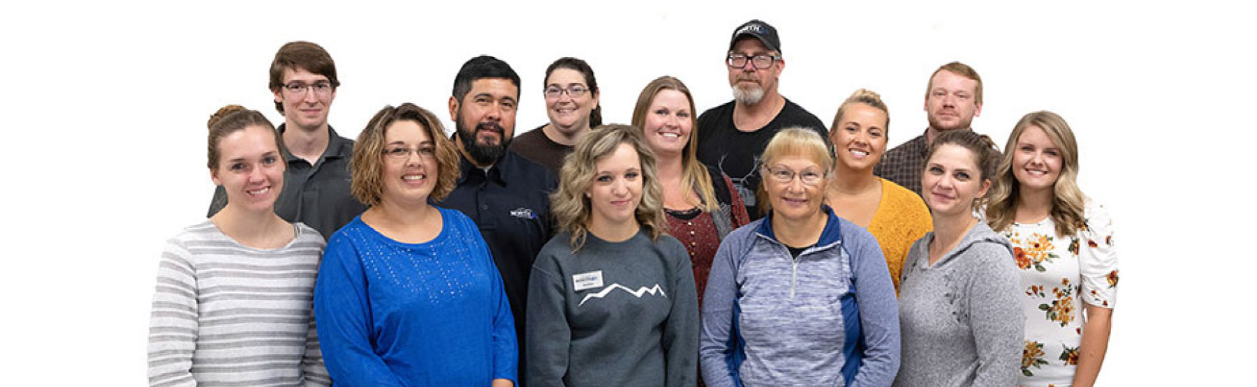 Homepage hero image of staff