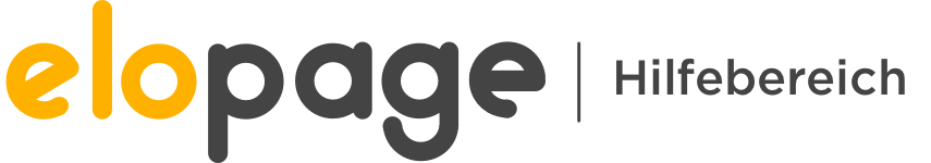 Homepage für Help Center „elopage Hilfebereich“