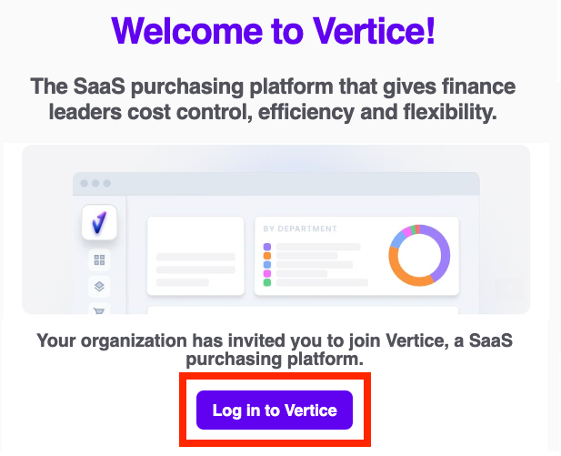Log in to the Vertice platform